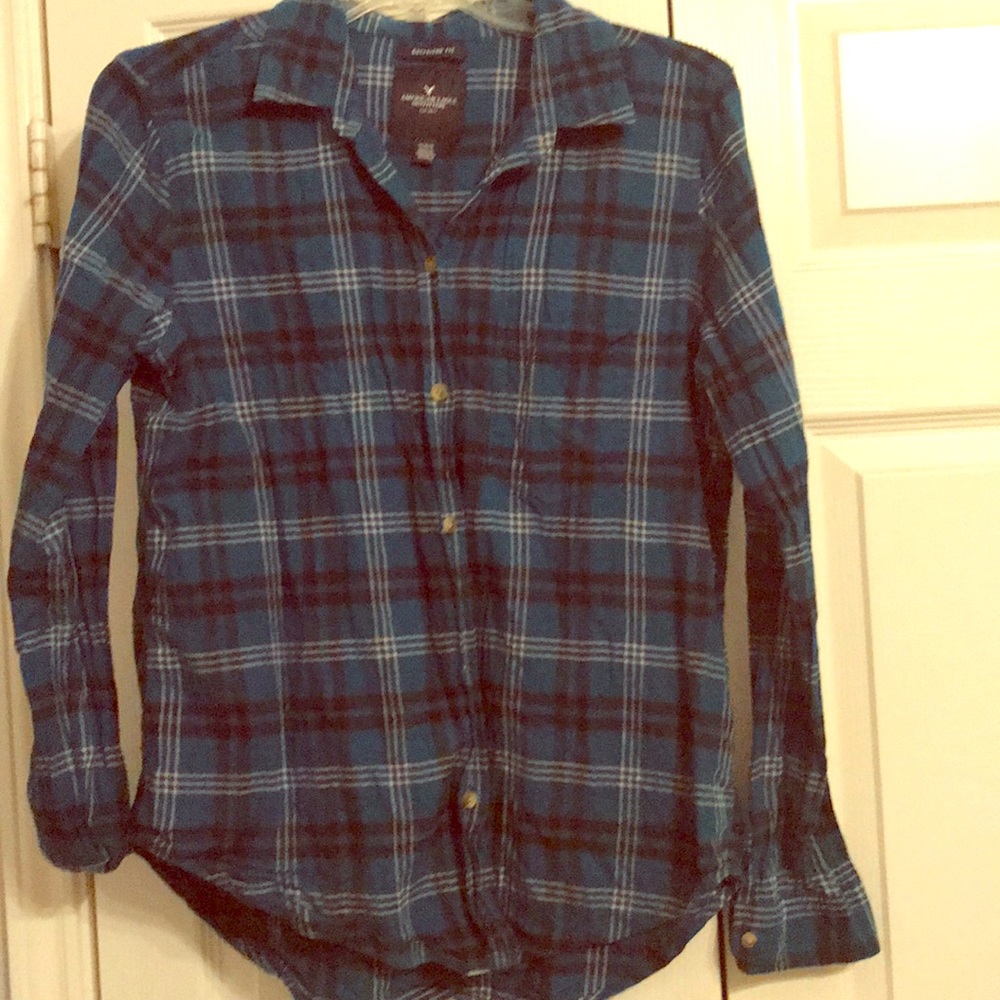 Teal Flannel Button Down Shirt